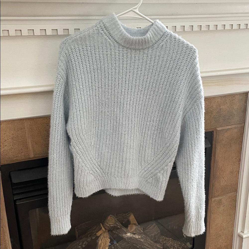 Abercrombie & Fitch Soft Knit Turtleneck Sweater - Light Blue